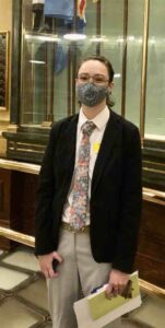 CIL DCAL Program Manager Eliot Carter at the Capitol Building in Lansing